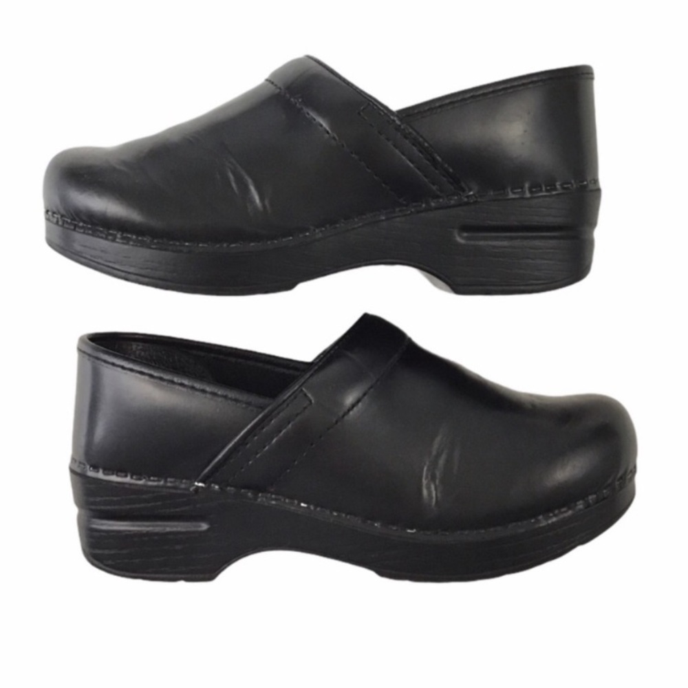 Dansko Black Leather Clogs
